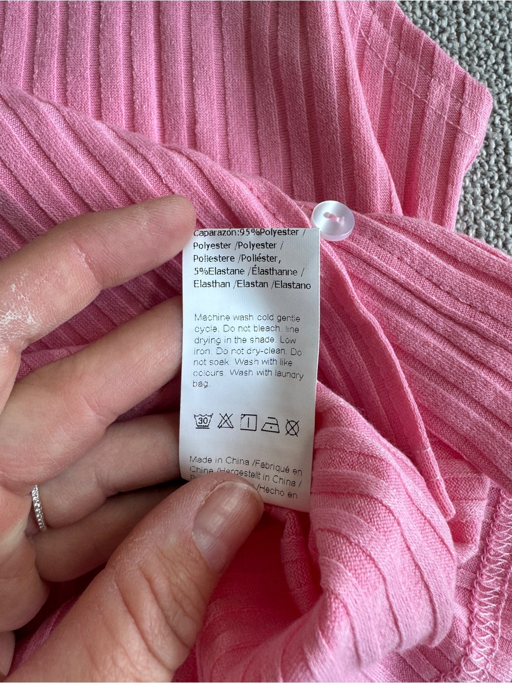 Pink Ribbed Button Front Tank Top Y2K Sleeveless Knit Top Size Large - Picture 4 of 5